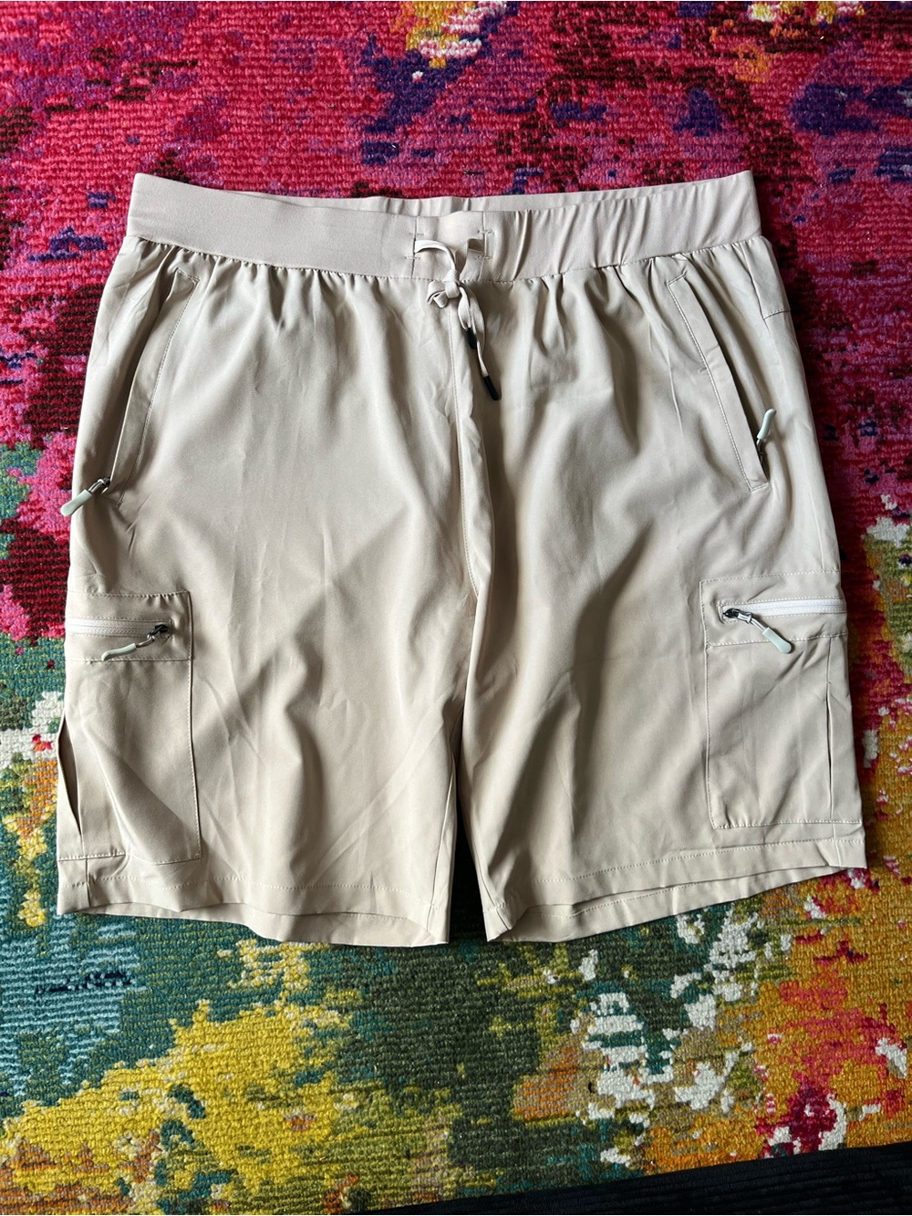Men's Beige Performance Cargo Shorts